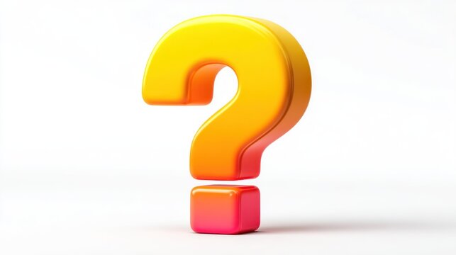Bright 3D question mark - Powered by Adobe