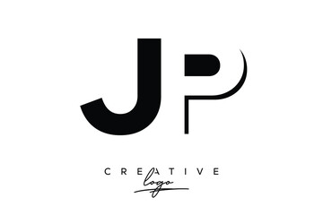 JP Creative Minimalist Negative Space Latter Logo with Modern Monogram for Branding and Business Lettermark Logo with Initial Letters Logo Design for Branding.