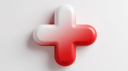 Obraz premium 3D plus sign, gradient red white
