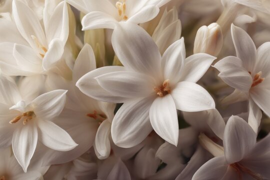 Close up image of tuberose blooms for wallpaper