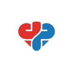 Obraz premium Vector illustration of Modern healthcare symbol with heart and medical cross design