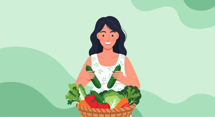 Cheerful Person Displaying Fresh Vegetables, A Healthy Harvest, Natural Grocery Shopping