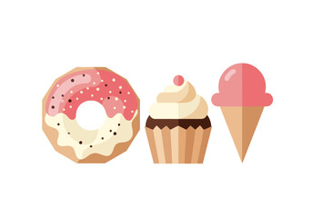 Sweet Treats Donut, Cupcake, and Ice Cream Delight