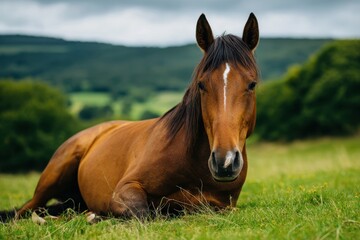 Obraz premium Colt resting on grass