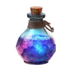 Magical Potion Bottle Glowing Crystals  Mystical Elixir
