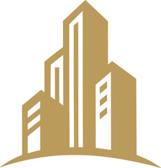 Fototapeta premium A luxury real‑estate logo featuring construction and architectural building design elements