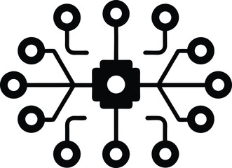 Process network vector icon.