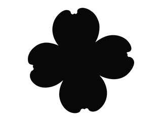 Petal Blossom Silhouette: A minimalist and elegant silhouette of a four-petal blossom against a clean backdrop, perfect for design, adding touch of floral sophistication.
