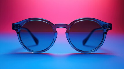 Clear, round sunglasses in vibrant hues