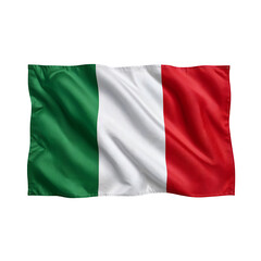 Obraz premium Waving Italian Flag on white Background