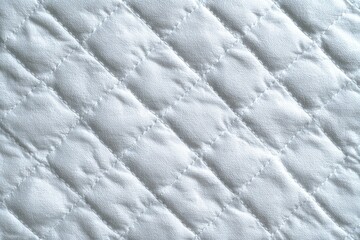 Naklejka premium Geometric pattern on white quilted textile