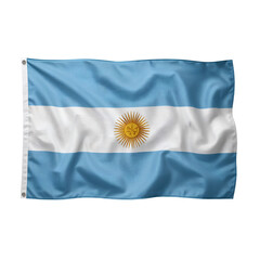 The Flag of Argentina Waving Against a white Background