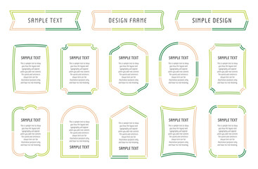 フレーム　二重線　イラスト　ベクター　バリエーション　シンプル　あしらい　装飾　飾り　囲み　セット