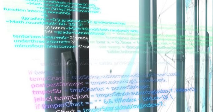 On start code overlay scrolling over window frame and lattice tower, illustrating data flow