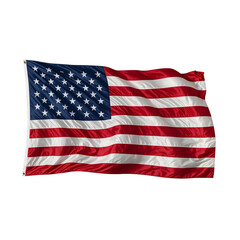 Fototapeta premium Waving American Flag Against a white Background