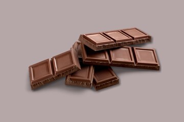Milk chocolate tasty sweet bars pieces