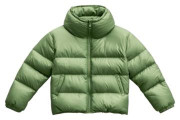 PNG Puffer jacket clothing green coat.