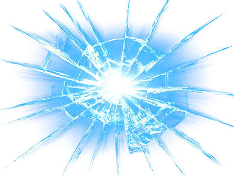 abstract transparent cracking glass