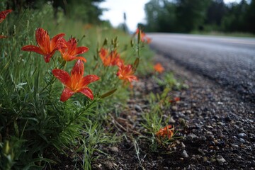 Some stunning flowers grow by the roadside