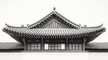 Fototapeta premium Monochromatic Asian roof architecture