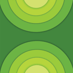 Modern paper art cartoon abstract green water waves. Realistic trendy craft style. Origami design template.