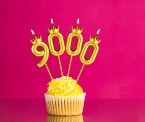 Number of followers or likes - Candle number 9000