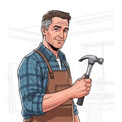 worker with hammer