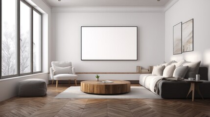 Modern living room interior design mockup