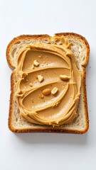 Peanut Butter Toast on White Background