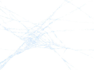 Shattered glass abstract with blue lines and a central impact