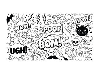 Comic Style Pop Art: A vibrant and dynamic comic strip style pop art bursting with energy and iconic elements, showcasing a whimsical and energetic design.