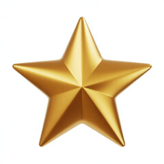 Obraz premium Golden 3D shining star with glowing effect, isolated on white background, symbolizing Christmas night, festive spirit, and decoration topper.