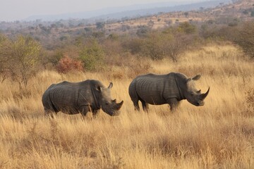 Fototapeta premium South African safari stunning wildlife at Kruger National Park elephants leopards hyenas hippos giraffes lions zebras buffalo and more nature at its best