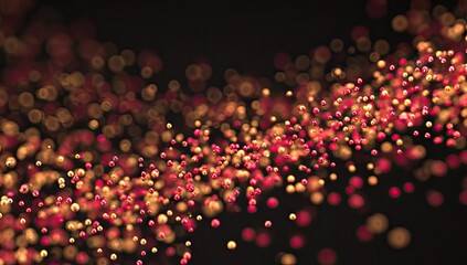 Abstract, swirling stream of blurred, colored orbs