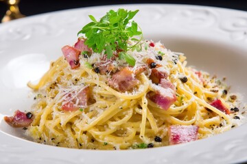 spaghetti in carbonara sauce
