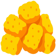 Illustration of fried yellow bread ball, crispy snack design perfect for street food, lunch, dinner, breakfast, and snack.