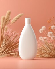 Cream bottle with plants