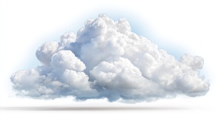 Fluffy white cumulus cloud against a pale blue sky