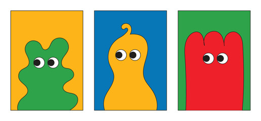 Illustration cartoon cute abstract colorful unique design