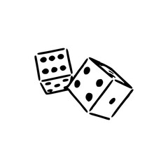pair of rolling dice line art