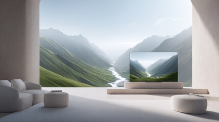 3d render of a modern living room