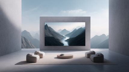 3d render of a modern living room