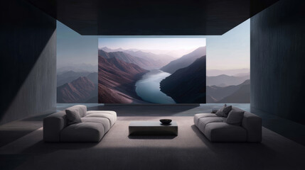 3d render of a modern living room