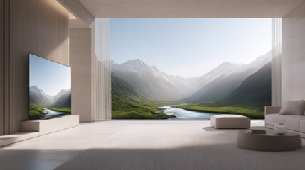 3d render of a modern living room