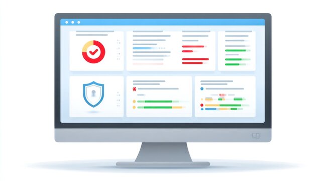 Computer monitor displaying dashboard