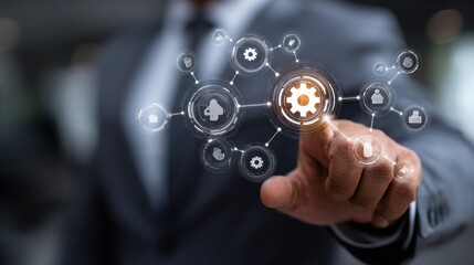 Fototapeta premium Incident management, business technology concept. Operational excellence in IT operations. Process of efficiently identifying, diagnosing and resolving unexpected problems that occur in IT systems.