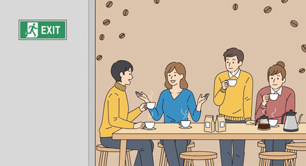 Friends Sharing Coffee And Conversation In A Cozy Cafe Environment Together