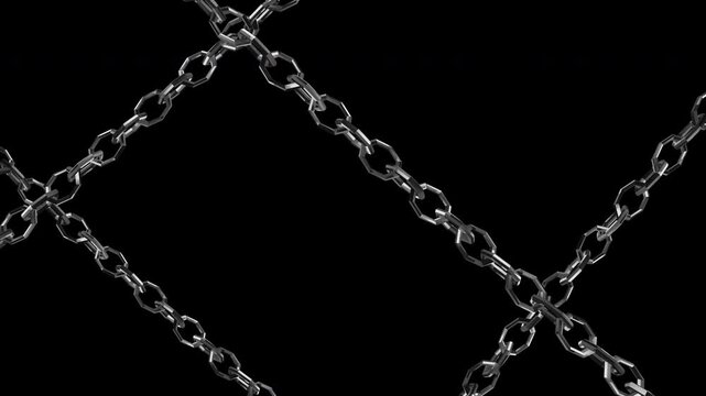 metal chain link connection loop animation