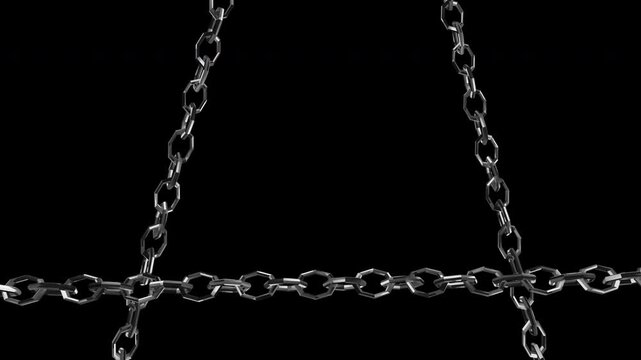 metal chain link connection loop animation