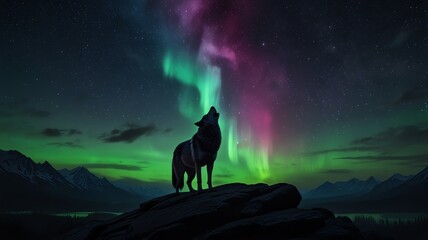 wolf howling at the moon